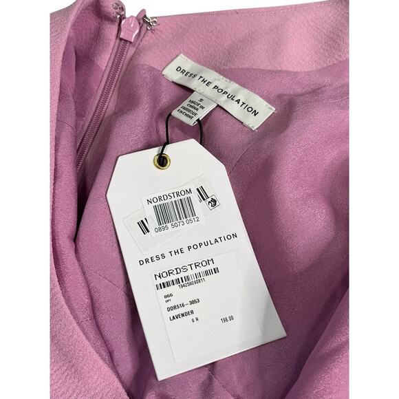 Dress The Population Livia Dress Womens Small Pink Midi Cap Sleeve Fit Flare - Picture 12 of 16